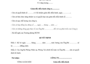 Mẫu quyết định tăng lương 2