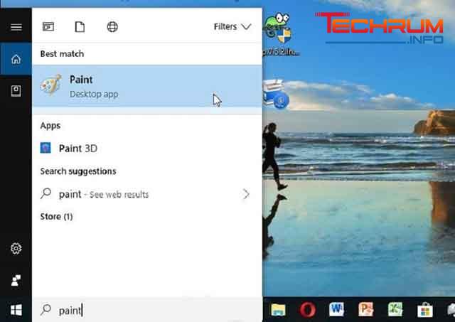 Cách mở Paint lớp 3 trên Windows 10 với tính năng Search