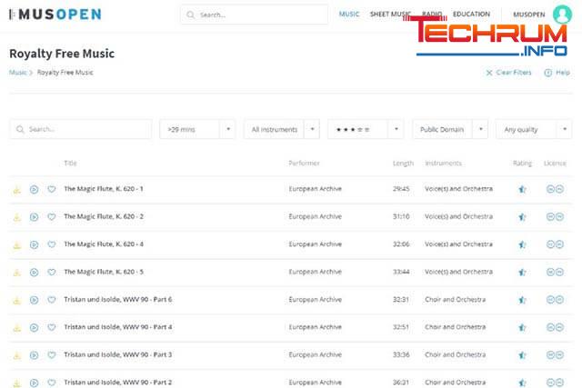 Tải nhạc không bản quyền với Musopen
