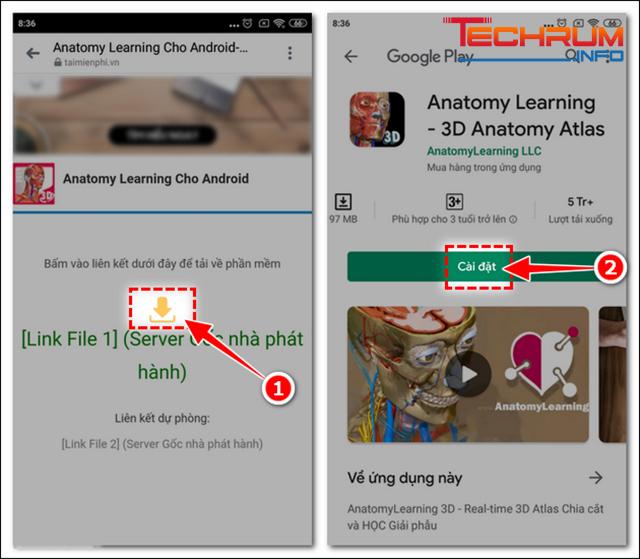 Cách cài đặt phần mềm Anatomy cho điện thoại 1