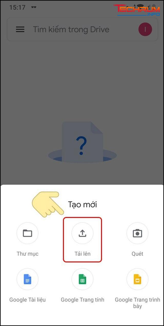 Cách tải dữ liệu lên Google Drive trên điện thoại 3