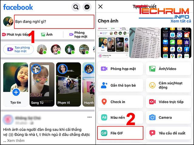 Cách tải GIF lên Facebook bằng điện thoại 1