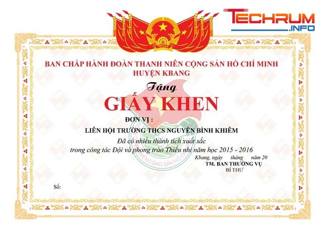 Chất liệu in ấn giấy khen