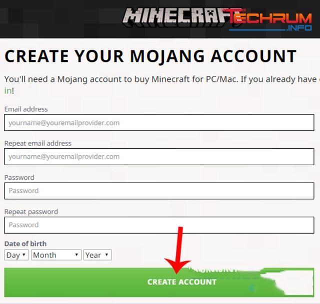 Đăng ký tài khoản Minecraft bằng Minecraft.net 3