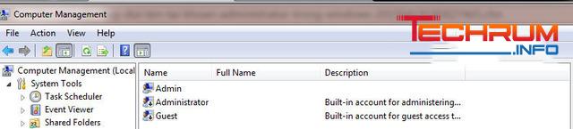 Dùng Computer Management để thay đổi tài khoản Administrator 4