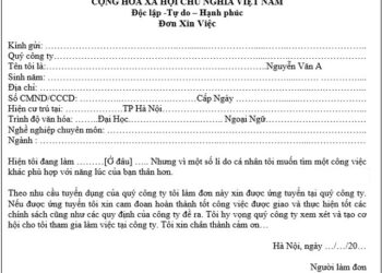 tải mẫu đơn xin việc viết tay 1