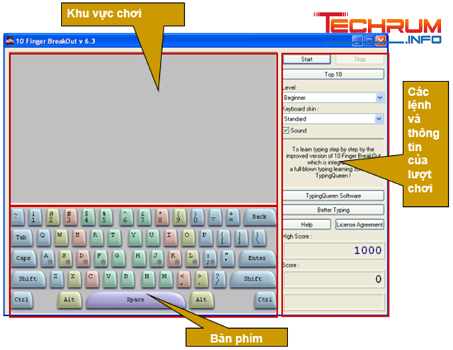 Tính năng phần mềm Finger BreakOut