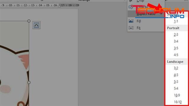 Cách cắt ảnh trong Word theo tỷ lệ 3