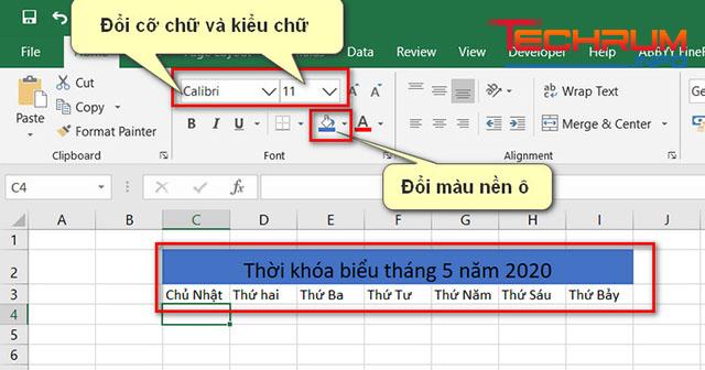 Cách tạo thời khóa biểu online bằng excel 2