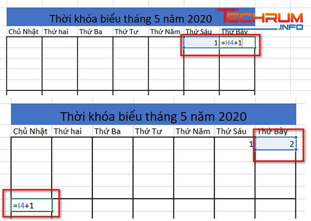 Cách tạo thời khóa biểu online bằng excel 4