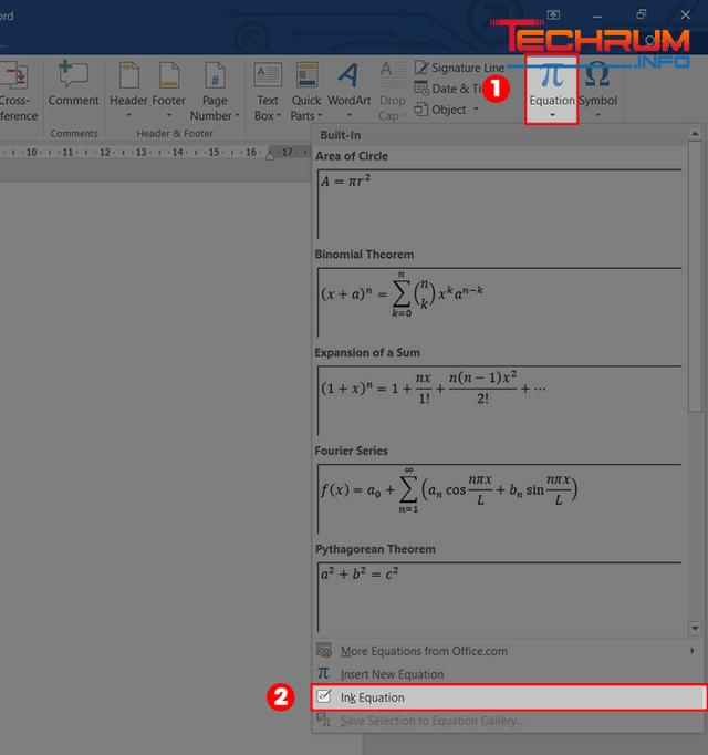 Cách viết phân số trong Word bằng Ink Equation 1