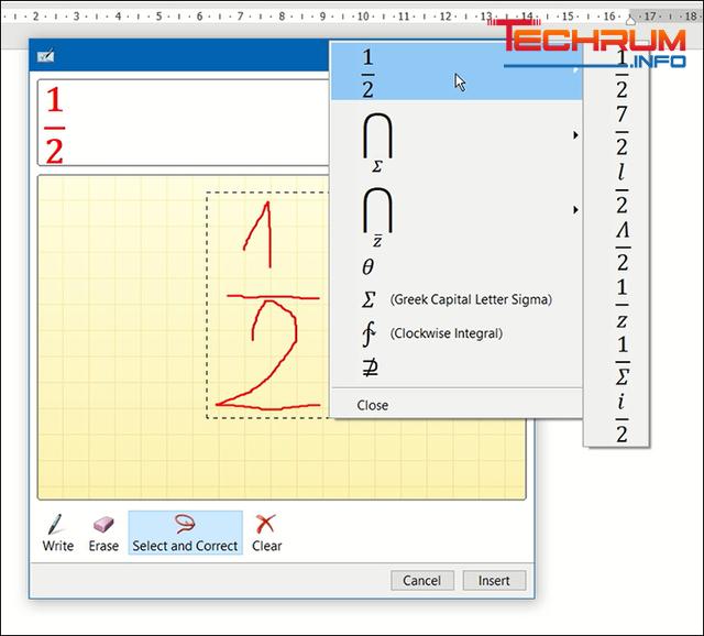 Cách viết phân số trong Word bằng Ink Equation 4