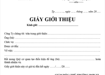 giấy giới thiệu cho doanh nghiệp