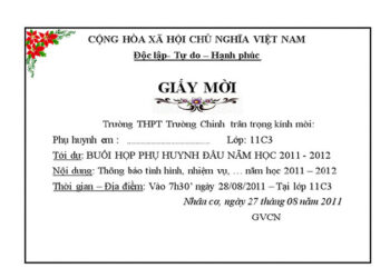 mẫu giấy mời 1