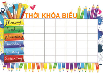 Mẫu thời khóa biểu bằng tiếng Anh 1