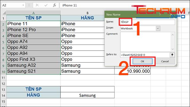 Cách tạo drop list phụ thuộc và 1 list khác 2