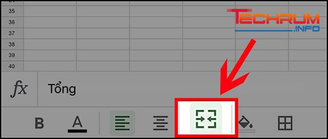 Gộp ô trong Excel trên điện thoại 3