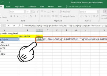 Nhập hàm kết hợp vào cột tên