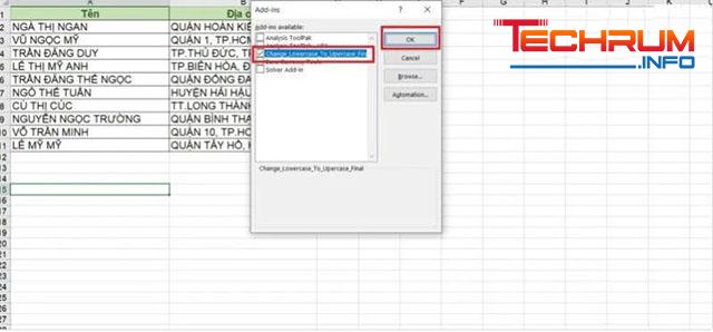 Add-in chuyển chữ hoa thành chữ thường trong Excel 5