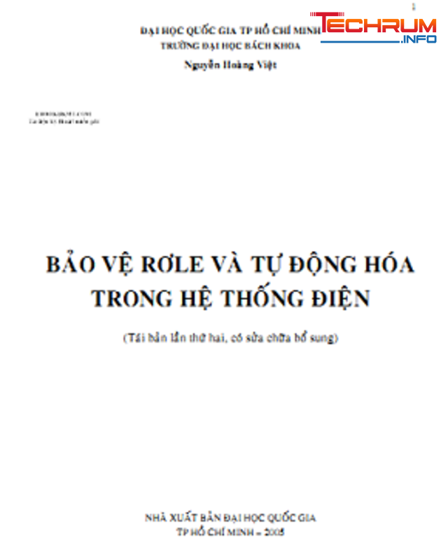 Bảo vệ Rơ le và tự động hoá hệ thống điện