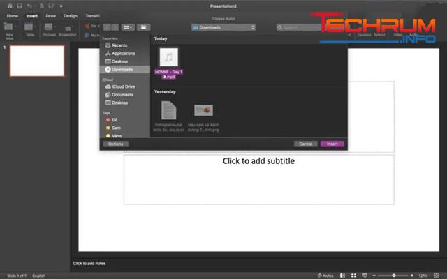 cách chèn nhạc vào powerpoint 3