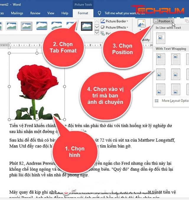 Cách di chuyển ảnh trong Word bằng Position 1