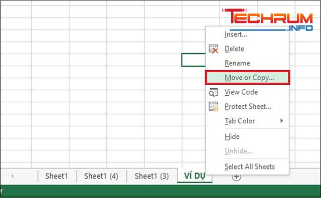 Cách di chuyển sheet trong Excel 2