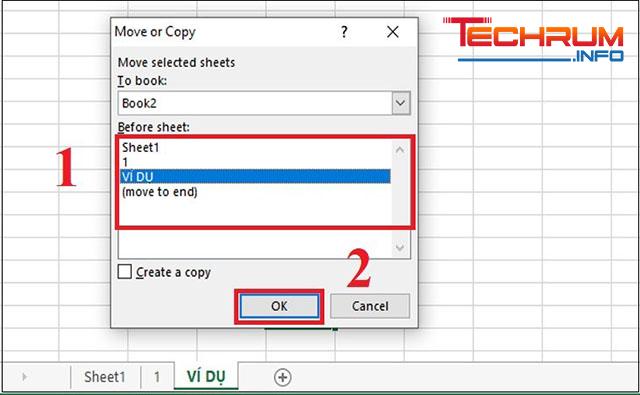 Cách di chuyển sheet trong Excel 3