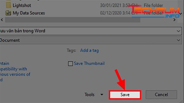 Cách lưu văn bản trong Word 16