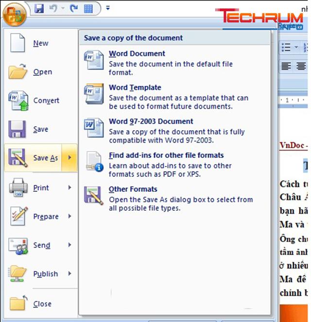 Mở và lưu file Word 2007 trở xuống 4