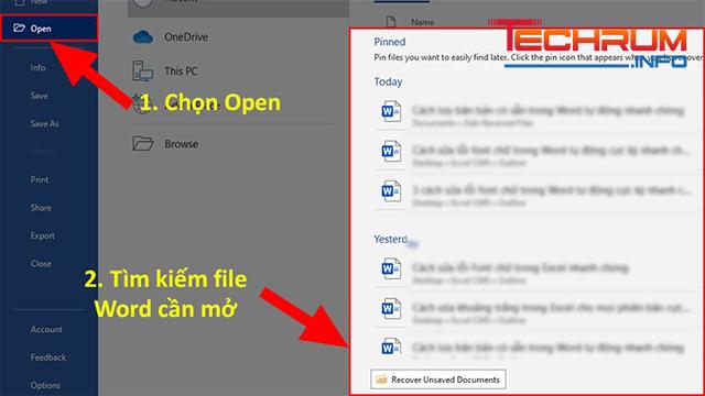 Cách mở file Word đã lưu 2