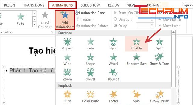 cách tạo hiệu ứng trong powerpoint 2