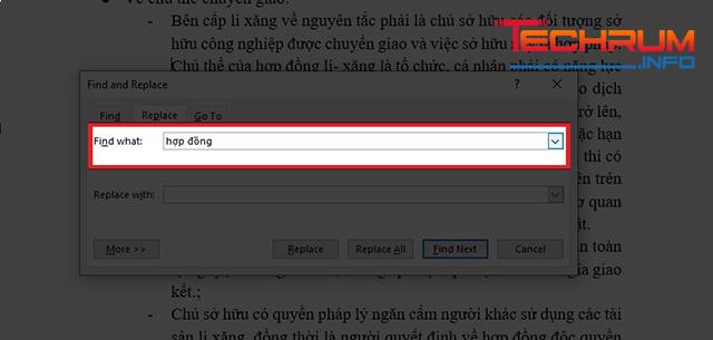 Cách tìm và thay thế từ, cụm từ trong Word 2