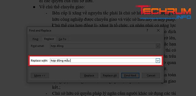 Cách tìm và thay thế từ, cụm từ trong Word 3