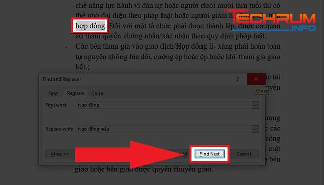 Cách tìm và thay thế từ, cụm từ trong Word 4