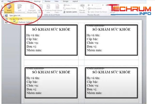 Cách trộn nhiều thư trong Word 2010-4