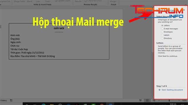 cách sử dụng mail merge trong Word bước 3