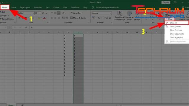 cách xóa cột trống trong Excel 2