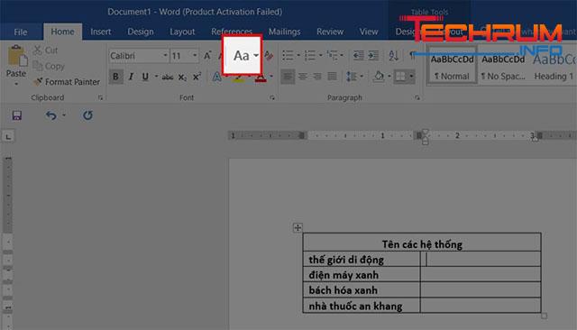 Chuyển chữ hoa thành chữ thường trong Excel bằng Microsoft Word 2