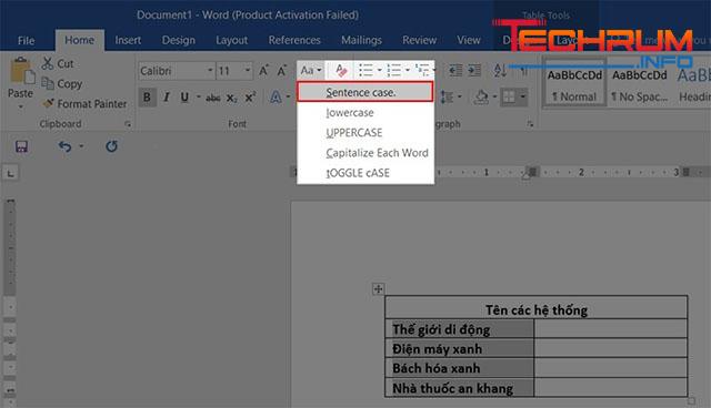 Chuyển chữ hoa thành chữ thường trong Excel bằng Microsoft Word 3