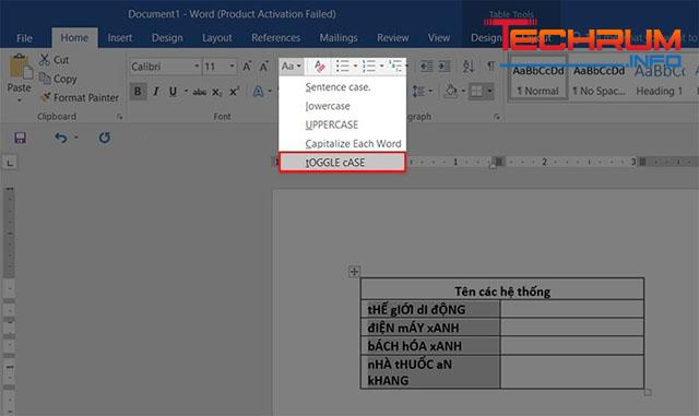 Chuyển chữ hoa thành chữ thường trong Excel bằng Microsoft Word 7