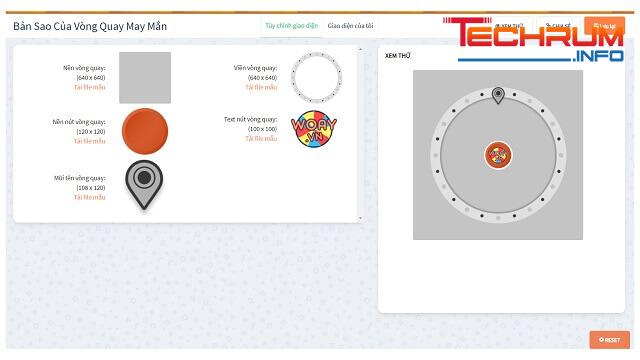 Thiết kế vòng quay may mắn bằng công cụ Woay