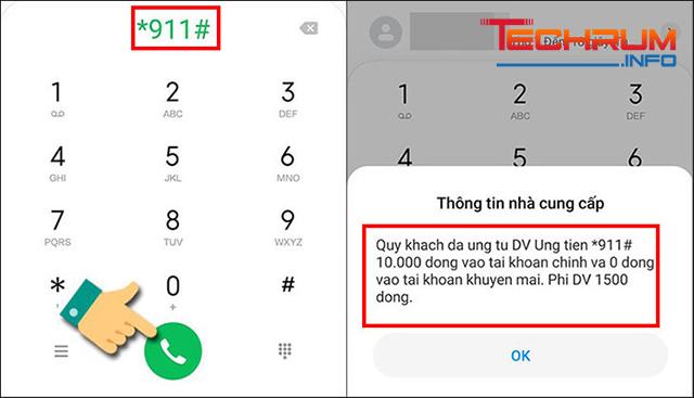 Ứng tiền Viettel qua 911