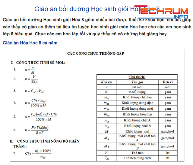 tài liệu dạy học hóa 8 -5