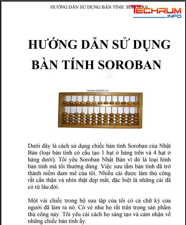 Hướng dẫn sử dụng bàn tính soroban