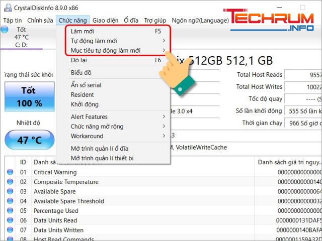 Cách sử dụng phần mềm CrystalDiskInfo 4