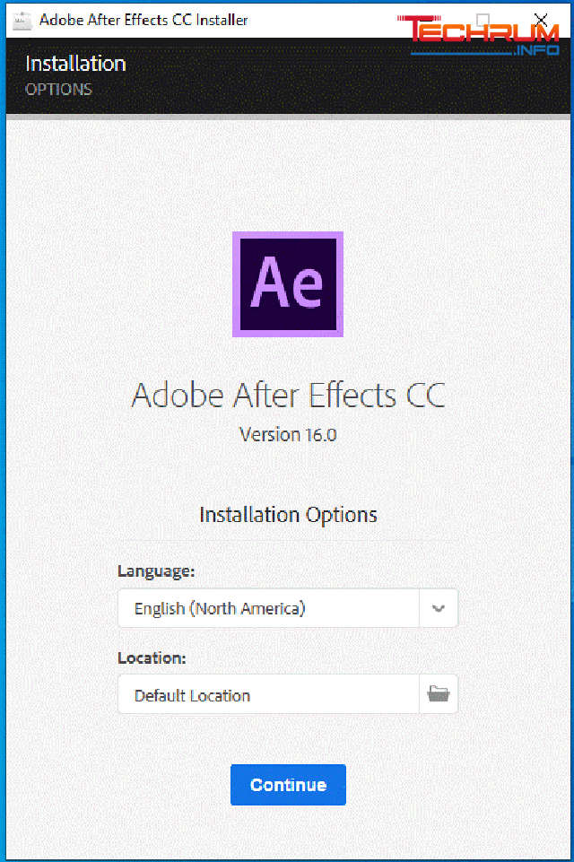 cài đặt Adobe After Effects 2019-4
