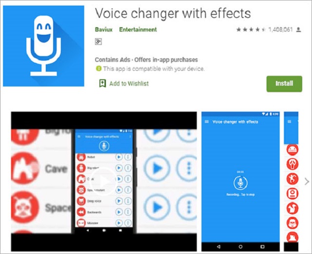 Công cụ thay đổi giọng nói miễn phí Voice changer with effects
