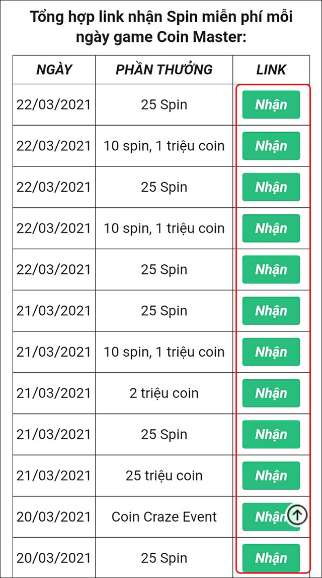 Hướng dẫn nhận spin miễn phí trong Coin Master 4