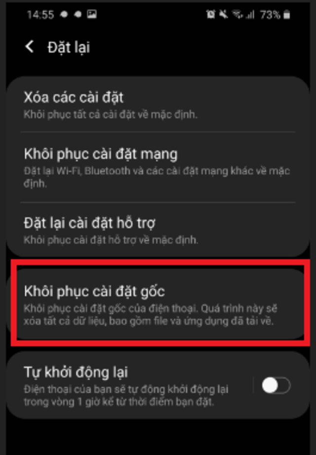 Khôi phục cài đặt gốc 3